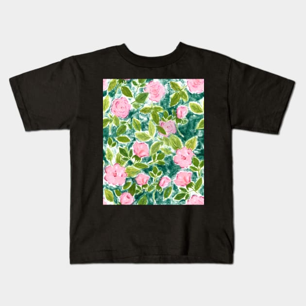 Roses in Bloom Kids T-Shirt by Jacqueline Hurd